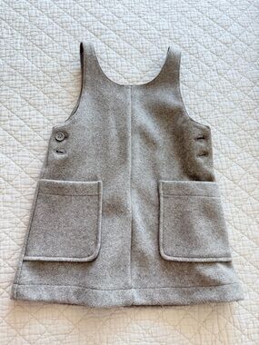 Zara Light Gray Wool Blend Pinafore